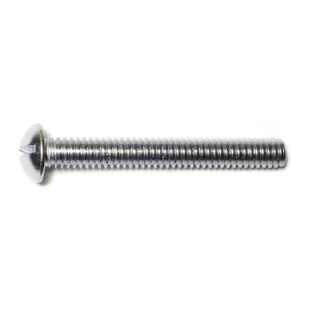 Midwest Fastener 1/4"-20 x 2 in Slotted Round Machine Screw, Chrome Plated Steel, 10 PK 61538